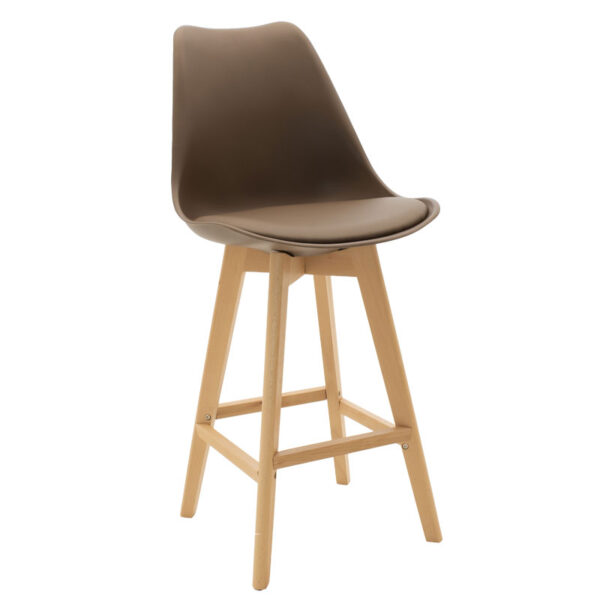 Gaston pakoworld stool bar PP with PU color mocha professional construction 127-000130