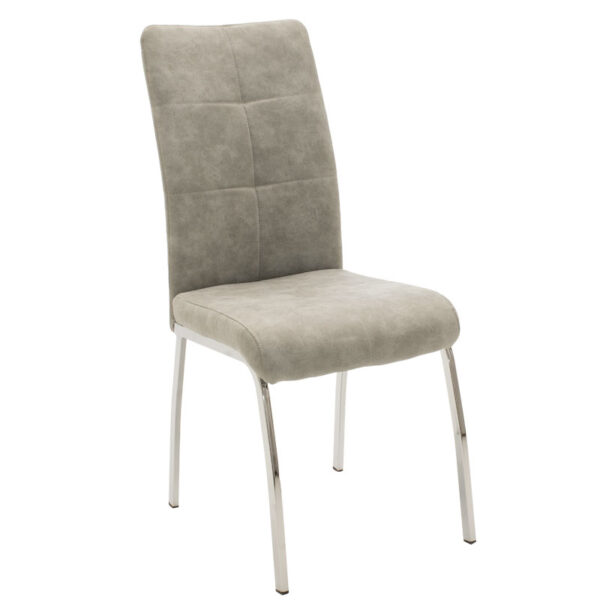 Chair Ariadne pakoworld pu grey antique-chrome leg 43x63x93cm 127-000132