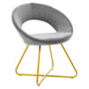 Chair Valentina pakoworld metal golden with velvet grey 127-000133