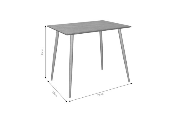 Τραπέζι Cuba pakoworld MDF sonoma-λευκό 70x70x75εκ 127-000138
