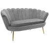 2 seater sofa Daimon pakoworld velvet grey 134x70x77cm 128-000005