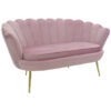 2 seat sofa Daimon pakoworld velvet pink 134x70x77cm 128-000006