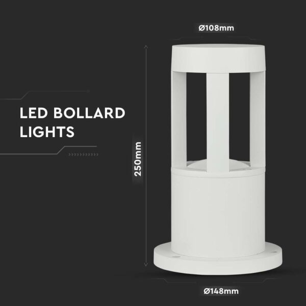 LED Φωτιστικό 10W Λευκό Σώμα 250mm V-TAC IP65 4000K Φυσικό Λευκό  – 128317