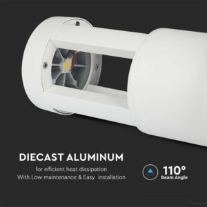 LED Φωτιστικό 10W Λευκό Σώμα 250mm V-TAC IP65 4000K Φυσικό Λευκό  – 128317