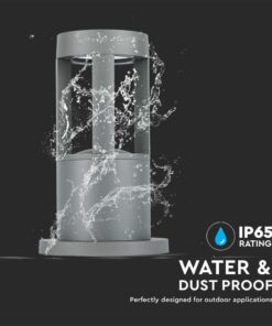 LED Επιδαπέδιο Φωτιστικό 10W V-TAC 25cm Αδιάβροχο IP65 Γκρι Αλουμίνιο Θερμό Λευκό 3000K – 128319