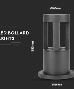 LED Επιδαπέδιο Φωτιστικό 10W V-TAC 25cm Αδιάβροχο IP65 Μαύρο Αλουμίνιο Φυσικό Λευκό 4000K – 128323