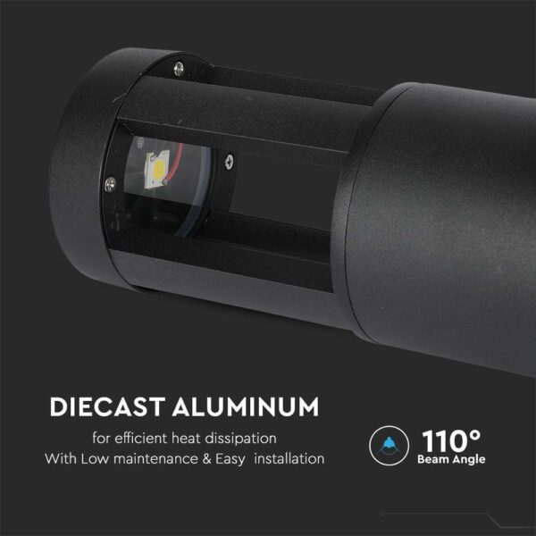LED Επιδαπέδιο Φωτιστικό 10W V-TAC 25cm Αδιάβροχο IP65 Μαύρο Αλουμίνιο Φυσικό Λευκό 4000K – 128323
