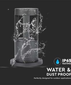 LED Επιδαπέδιο Φωτιστικό 10W V-TAC 25cm Αδιάβροχο IP65 Μαύρο Αλουμίνιο Φυσικό Λευκό 4000K – 128323