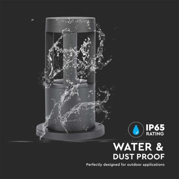 LED Επιδαπέδιο Φωτιστικό 10W V-TAC 25cm Αδιάβροχο IP65 Μαύρο Αλουμίνιο Φυσικό Λευκό 4000K – 128323