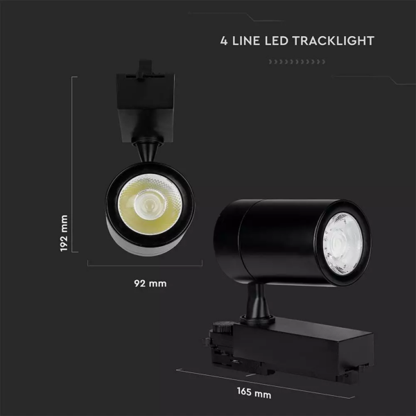 LED Σποτ Φωτιστικό Ράγας COB 35W V-TAC 4000K Φυσικό Λευκό – 211286