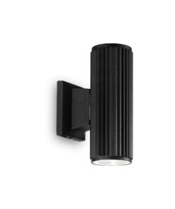 IDEAL LUX Απλίκα Τοίχου BASE 2xGU10 IP44 Μαύρου Χρώματος – 129433
