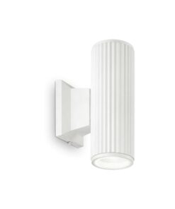 IDEAL LUX Απλίκα Τοίχου BASE 2xGU10 IP44 Λευκού Χρώματος – 129457