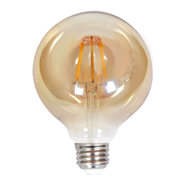 InLight E27 LED Filament G95 8watt Dimmable με μελί κάλυμμα (7.27.08.25.1)