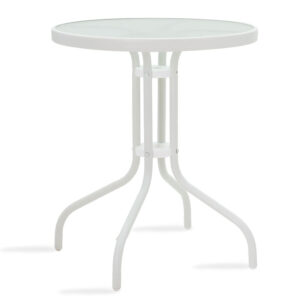 Watson pakoworld table metal white-glass D60x70cm 130-000001