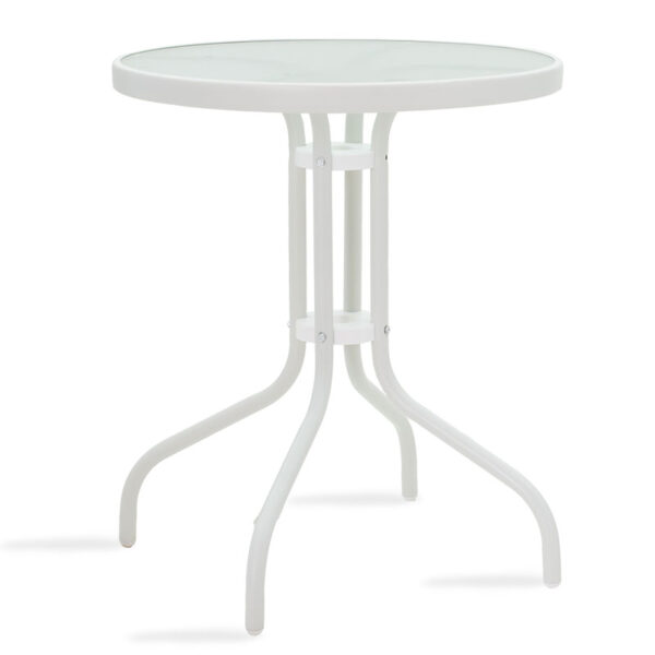 Watson pakoworld table metal white-glass D60x70cm 130-000001