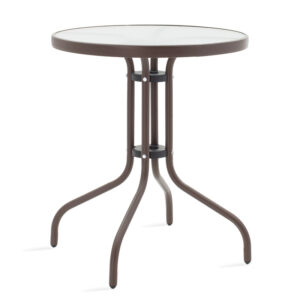 Watson pakoworld table metal brown-glass D60x70cm 130-000003