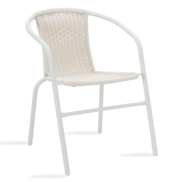 Obbi pakoworld metal-pe garden chair in white color 130-000006