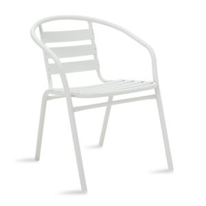 Garden chair Tade pakoworld metal in white color 130-000012