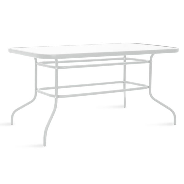 Valor pakoworld table metal white-glass 140x80x70cm 130-000018