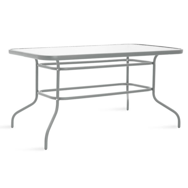 Valor pakoworld table metal gray-glass 140x80x70cm 130-000019