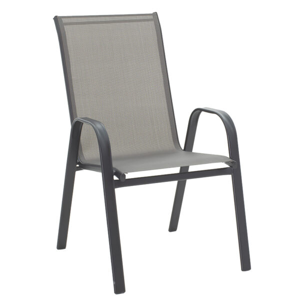 Garden chair Calan pakoworld metal grey-textlene grey 130-000027