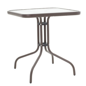 Watson pakoworld table metal brown-glass 70x70x70cm 130-000032