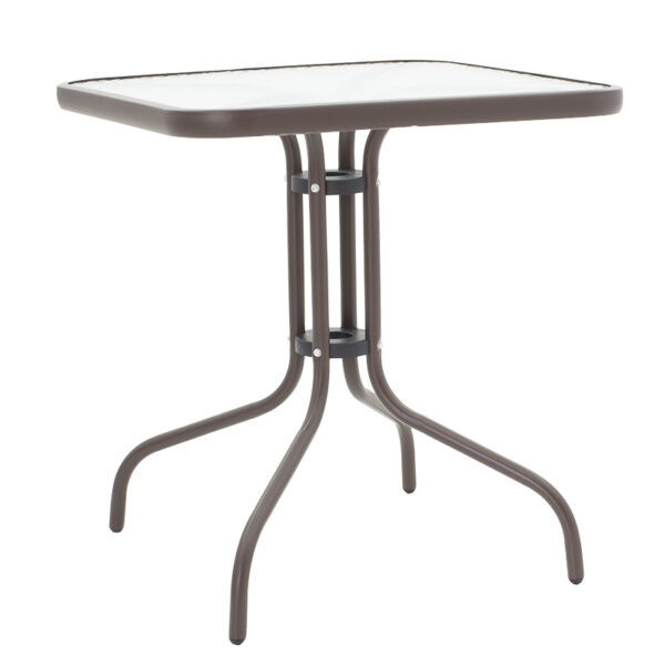 Watson pakoworld table metal brown-glass 70x70x70cm 130-000032