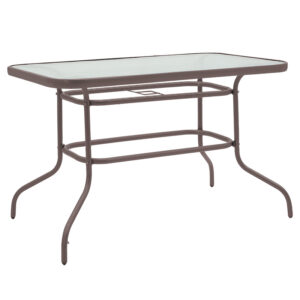 Valor pakoworld table metal brown-glass 110x365x70cm 130-000034