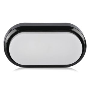 LED Φωτιστικό Απλίκα 8W V-TAC Οβάλ Μαύρο Αδιάβροχο IP54 Θερμό Λευκό 3000Κ – 1308