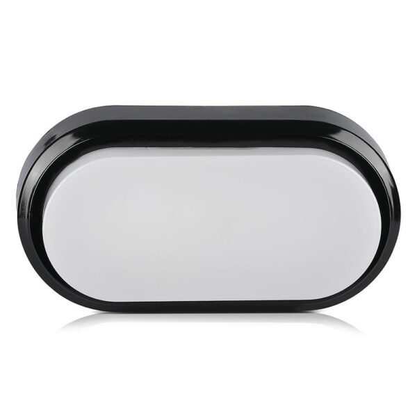 LED Φωτιστικό Απλίκα 8W V-TAC Οβάλ Μαύρο Αδιάβροχο IP54 Θερμό Λευκό 3000Κ – 1308