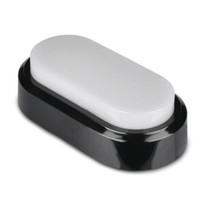 LED Φωτιστικό Απλίκα 8W V-TAC Οβάλ Μαύρο Αδιάβροχο IP54 Θερμό Λευκό 3000Κ – 1308
