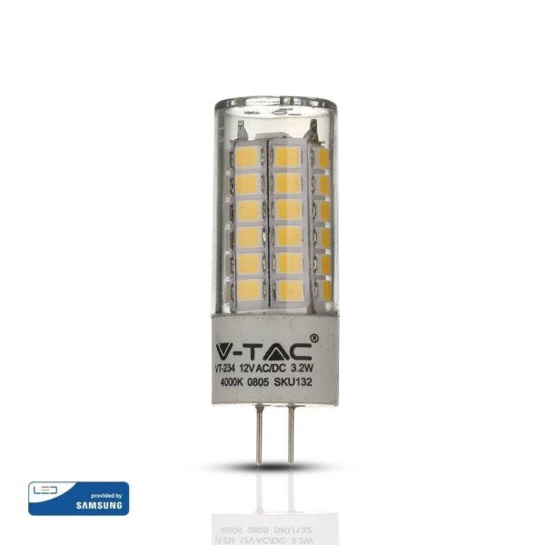 LED Λάμπα G4 3.2W V-TAC PRO Samsung Chip 300° 12V 385lm Ψυχρό Λευκό 6400K – 133