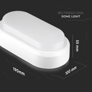 LED Φωτιστικό Απλίκα 8W V-TAC Οβάλ Λευκό Αδιάβροχο IP54 Θερμό Λευκό 3000Κ – 1311
