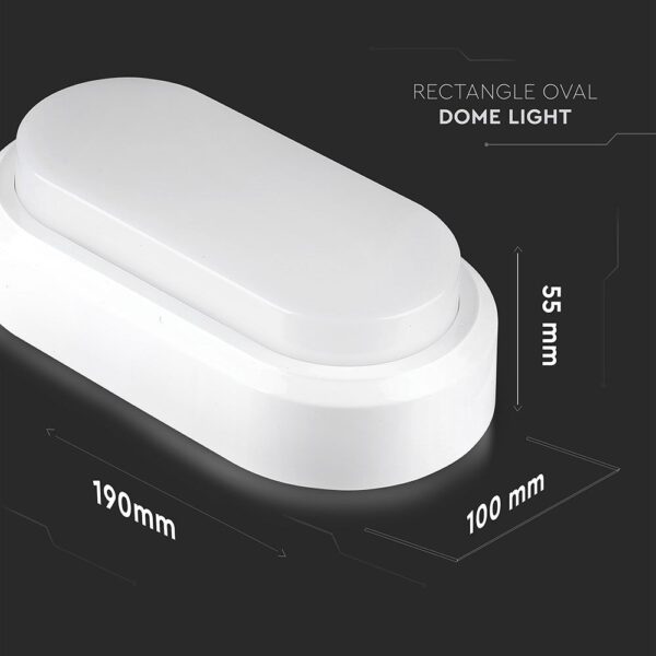 LED Φωτιστικό Απλίκα 8W V-TAC Οβάλ Λευκό Αδιάβροχο IP54 Θερμό Λευκό 3000Κ – 1311