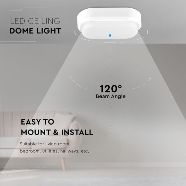 LED Φωτιστικό Απλίκα 8W V-TAC Οβάλ Λευκό Αδιάβροχο IP54 Θερμό Λευκό 3000Κ – 1311