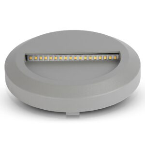 Επιτοίχιο Φωτιστικό LED για Σκαλοπάτια 2W V-TAC Γκρι Στρογγυλό Αδιάβροχο IP65 Φυσικό Λευκό 4000K – 1318