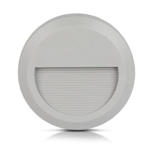 Επιτοίχιο Φωτιστικό LED για Σκαλοπάτια 2W V-TAC Γκρι Στρογγυλό Αδιάβροχο IP65 Φυσικό Λευκό 4000K – 1318