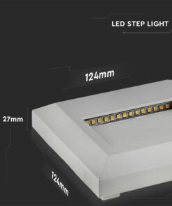 Επιτοίχιο Φωτιστικό LED για Σκαλοπάτια 2W V-TAC Λευκό Τετράγωνο Αδιάβροχο IP65 Φυσικό Λευκό 4000K – 1320