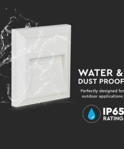 Επιτοίχιο Φωτιστικό LED για Σκαλοπάτια 2W V-TAC Λευκό Τετράγωνο Αδιάβροχο IP65 Φυσικό Λευκό 4000K – 1320