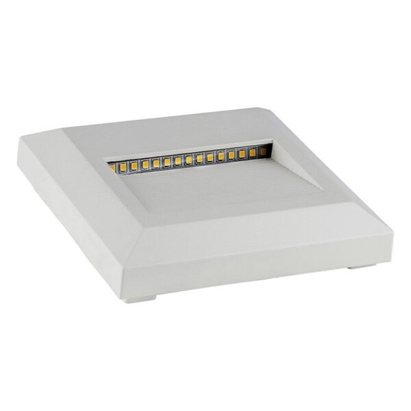 Επιτοίχιο Φωτιστικό LED για Σκαλοπάτια 2W V-TAC Λευκό Τετράγωνο Αδιάβροχο IP65 Θερμό Λευκό 3000K – 1321
