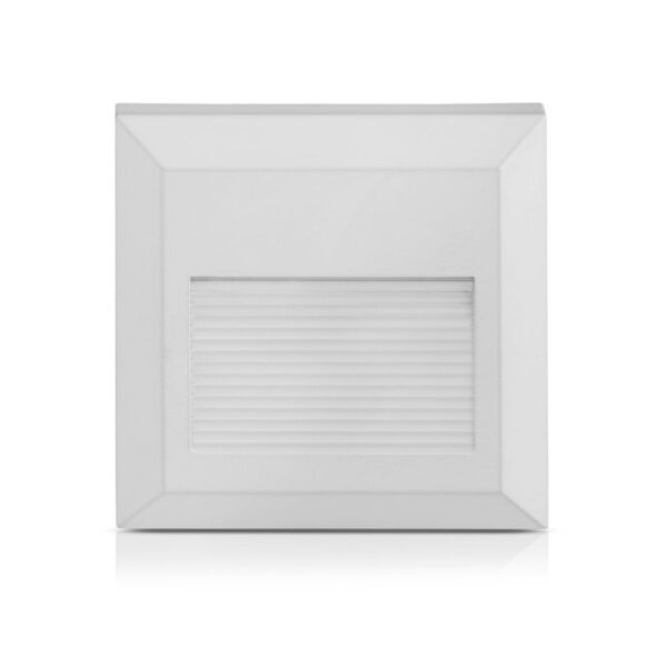 Επιτοίχιο Φωτιστικό LED για Σκαλοπάτια 2W V-TAC Λευκό Τετράγωνο Αδιάβροχο IP65 Θερμό Λευκό 3000K – 1321