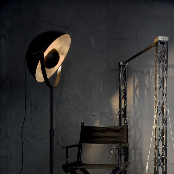 IDEAL LUX Φωτιστικό Δαπέδου STAGE 1xE27 Μαύρου Χρυσού Χρώματος – 132778
