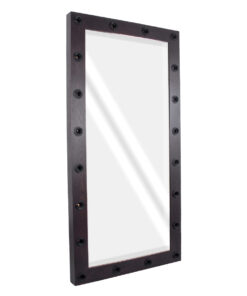 GloboStar® MAKEUP MIRROR-160×80-2 Μοντέρνος Καθρέπτης Μακιγιάζ με Πλαίσιο Φυσικού Ξύλου με Διακόπτη On/Off 20 x E27 AC220-240V – Μ80 x Π7 x Υ160cm – Καφέ Wenge