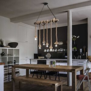 IDEAL LUX Κρεμαστό Φωτιστικό CANAPA 6xE27 Με Σχοινί – 134826