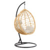 Hudson pakoworld garden swing hanging metal black-pp natural-cushion dark beige 109x119x195cm 135-000011