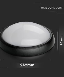 LED Φωτιστικό Πλαφονιέρα 12W V-TAC Οβάλ Μαύρο Αδιάβροχο IP65 Θερμό Λευκό 3000Κ – 1350