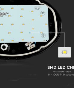 LED Φωτιστικό Πλαφονιέρα 12W V-TAC Οβάλ Μαύρο Αδιάβροχο IP65 Θερμό Λευκό 3000Κ – 1350