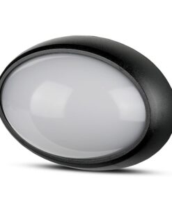 LED Φωτιστικό Πλαφονιέρα 12W V-TAC Οβάλ Μαύρο Αδιάβροχο IP65 Θερμό Λευκό 3000Κ – 1350