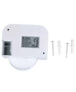 Επιτοίχιος Ανιχνευτής Κίνησης Υπερύθρων IP44 με Δυνατότητα Παράκαμψης Αυτόματης Λειτουργίας Λευκός V-TAC – 1354