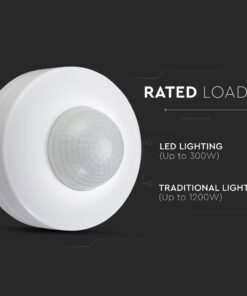 Ανιχνευτής Κίνησης Οροφής Υπερύθρων με Δυνατότητα Παράκαμψης Αυτόματης Λειτουργίας Λευκός V-TAC – 1355